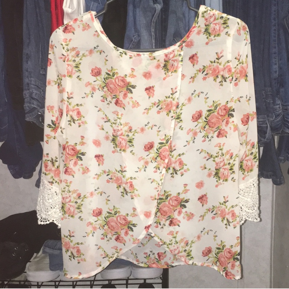 A flowered blouse